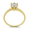 varitsa-jewellers - Solid 14K Yellow Gold Round 6mm Clear Engagement Ring - 01WS11